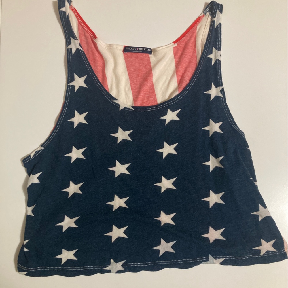 Patriotic American flag, stars and stripes 4th of July tank top